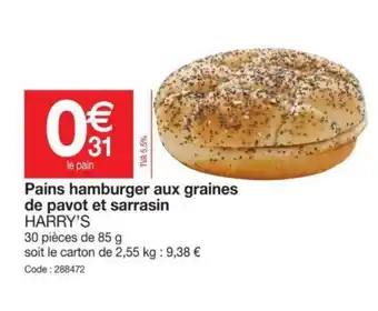 Promocash Pains Hamburger Aux Graines offre