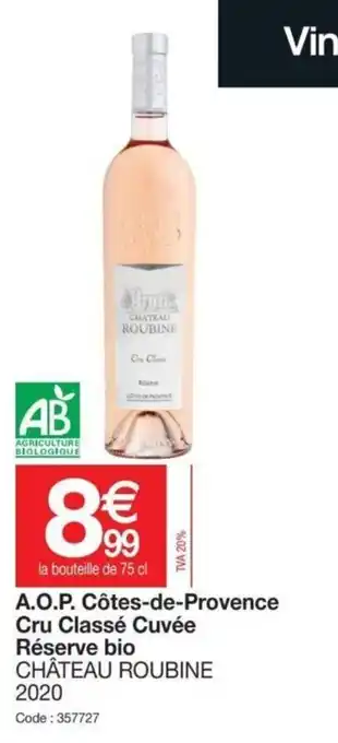 Promocash A.O.P Côtes-de-Provence Cru Classé Cuvée Réserve bio offre