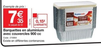 Promocash Barquettes En Aluminium Avec Couvercles 900 cc offre