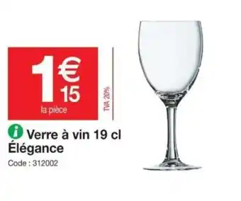 Promocash Verre A Vin 19 cl élégance offre