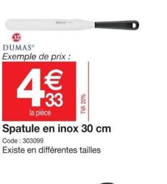 Promocash Spatule En Inox 30 cm offre