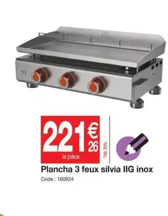 Promocash Plancha 3 Feux Silvia IIG Inox offre
