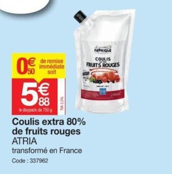 Promocash Coulis Extra 80% De Fruits Rouges offre
