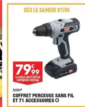 ALDI Coffret perceuse sans fil et 71 accessoires offre