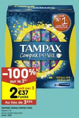 Tampons tampax compak pearl