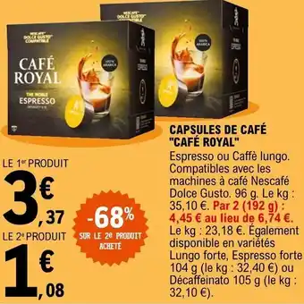 E.Leclerc Capsules de café offre