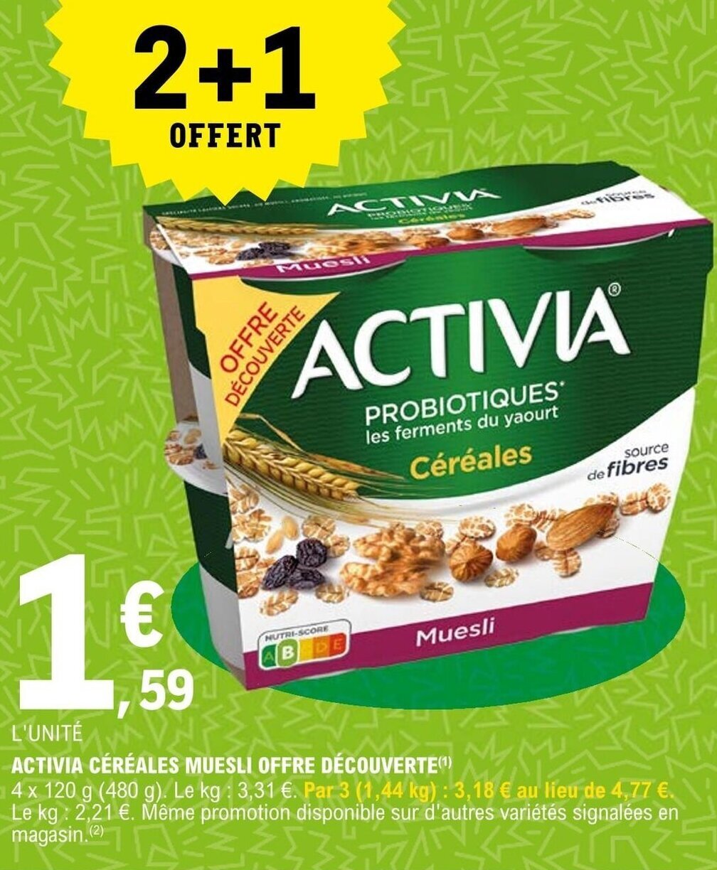 Promo Activia cereales muesli offre chez E.Leclerc