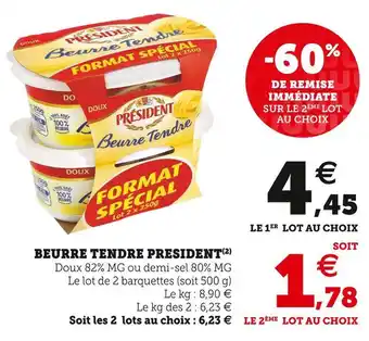 Super U Président beurre tendre offre