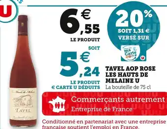 Super U U tavel aop rose les hauts de melaine offre