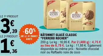 E.Leclerc Bâtonnet glacé classic offre