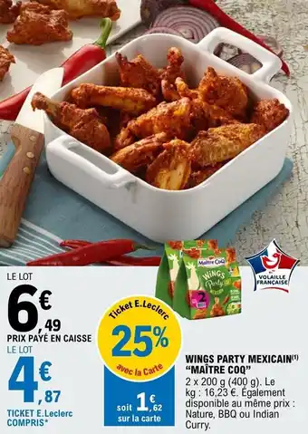 E.Leclerc Wings party mexicain offre