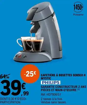 E.Leclerc Cafetière à dosettes senseo II offre