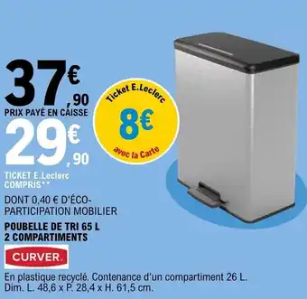 E.Leclerc Poubelle de tri 65 L offre