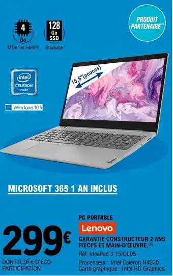 E.Leclerc PC portable offre
