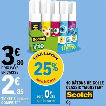 E.Leclerc 10 Bâtons de colle classic offre