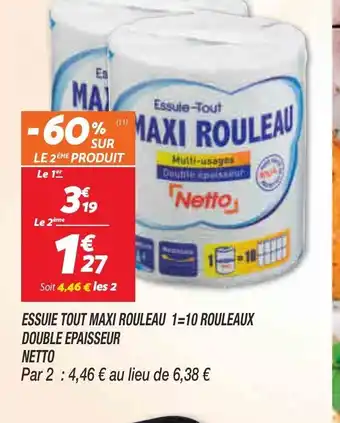 Netto Essuie Tout Maxi Rouleau 1=10 Rouleaux offre