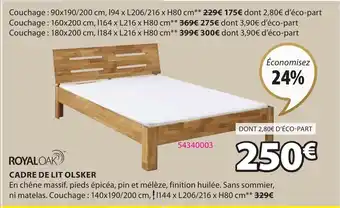 JYSK Cadre de Lit Olsker offre