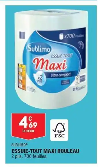 ALDI Essuie tout maxi rouleau sublimo offre