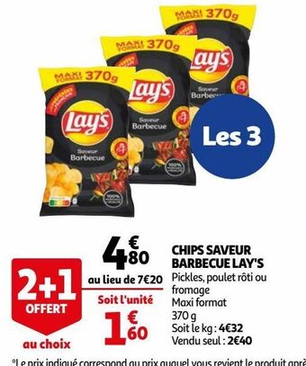 Auchan Chips saveur barbecue lay's offre