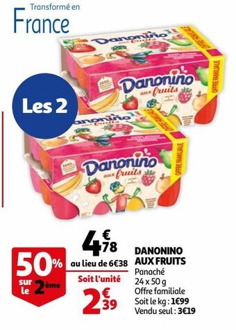 Auchan Danonino aux fruits offre