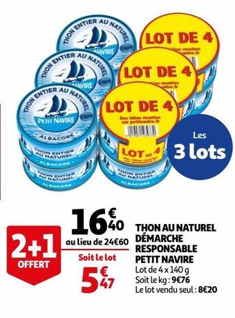 Auchan Thon au naturel démarche responsable petit navire offre