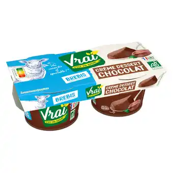 Auchan Crème dessert au lait de brebis au chocolat bio vrai offre