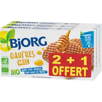 Auchan Gaufres au miel bio bjorg offre