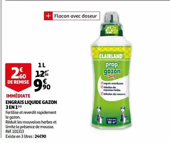 Auchan Engrais liquide gazon 3 en 1 offre