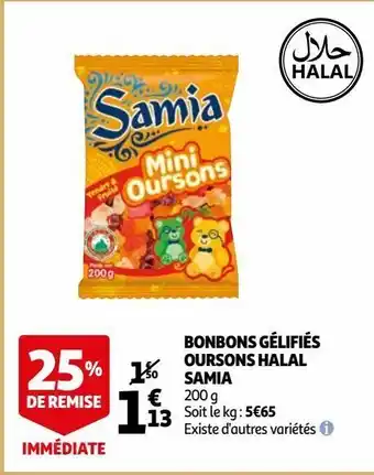 Auchan Bonbons gélifiés oursons halal samia offre