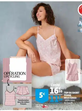 Auchan Top ou short in extenso offre