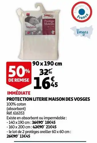 Auchan Protection literie maison des vosges offre