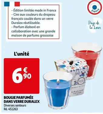 Auchan Bougie parfumée dans verre duralex offre