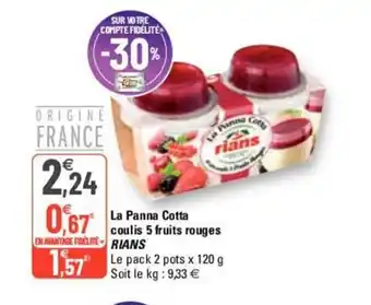 La Panna Cotta Coulis 5 Fruits Rouges