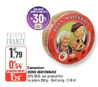 G20 Camembert Bons Mayennais offre