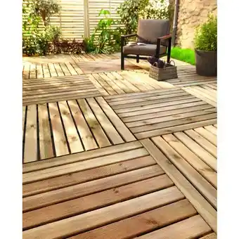 Brico Dépôt Dalle en bois "durance" offre