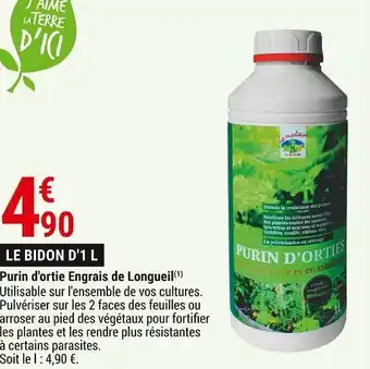 Gamm vert Purin d'ortie engrais de longueil offre