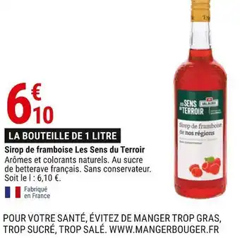 Gamm vert Les sens du terroir sirop de framboise offre