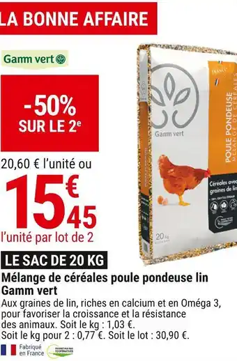 Gamm vert Gamm vert mélange de céréales poule pondeuse lin offre