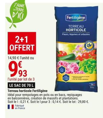 Gamm vert Fertiligène terreau horticole offre