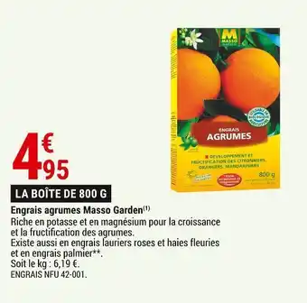 Gamm vert Masso garden engrais agrumes offre