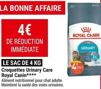 Gamm vert Royal canin bon plan sur croquettes urinary care de la marque royal canin offre