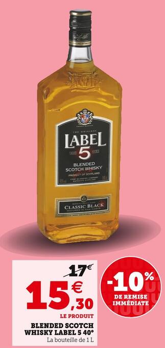 U Express Label 5 blended scotch whisky label 5 40° offre