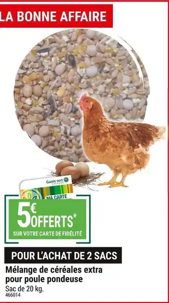 Gamm vert Bon plan sur le mélange de céréales extra pour poule pondeuse offre