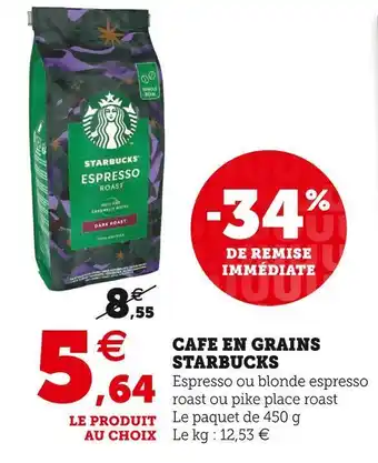 U Express Starbucks cafe en grains offre