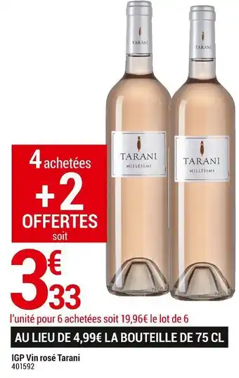 Igp vin rosé tarani