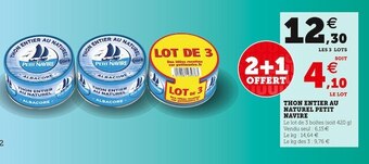 U Express Petit navire thon entier au naturel offre