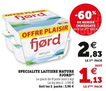 U Express Fjord specialite laitiere nature offre