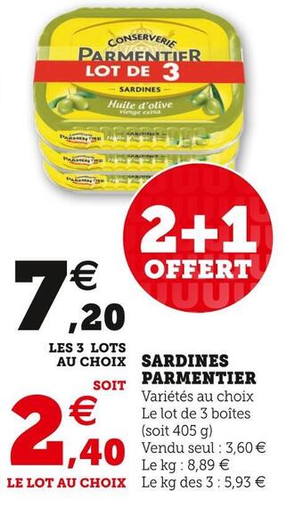 U Express Parmentier sardines offre