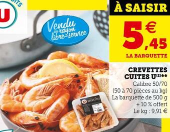 U Express U crevettes cuites offre