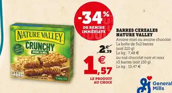 Super U Nature valley barres cereales offre
